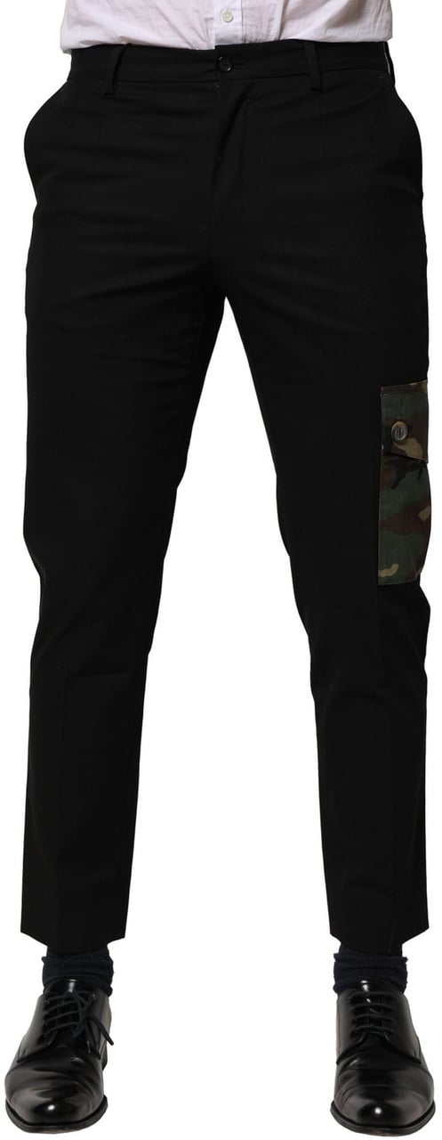 Dolce & Gabbana Black Cotton Cargo Dress Men Pants Zwart
