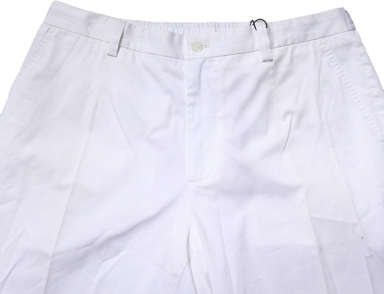 Dolce & Gabbana White Cotton Dress Slim Formal Pants Wit