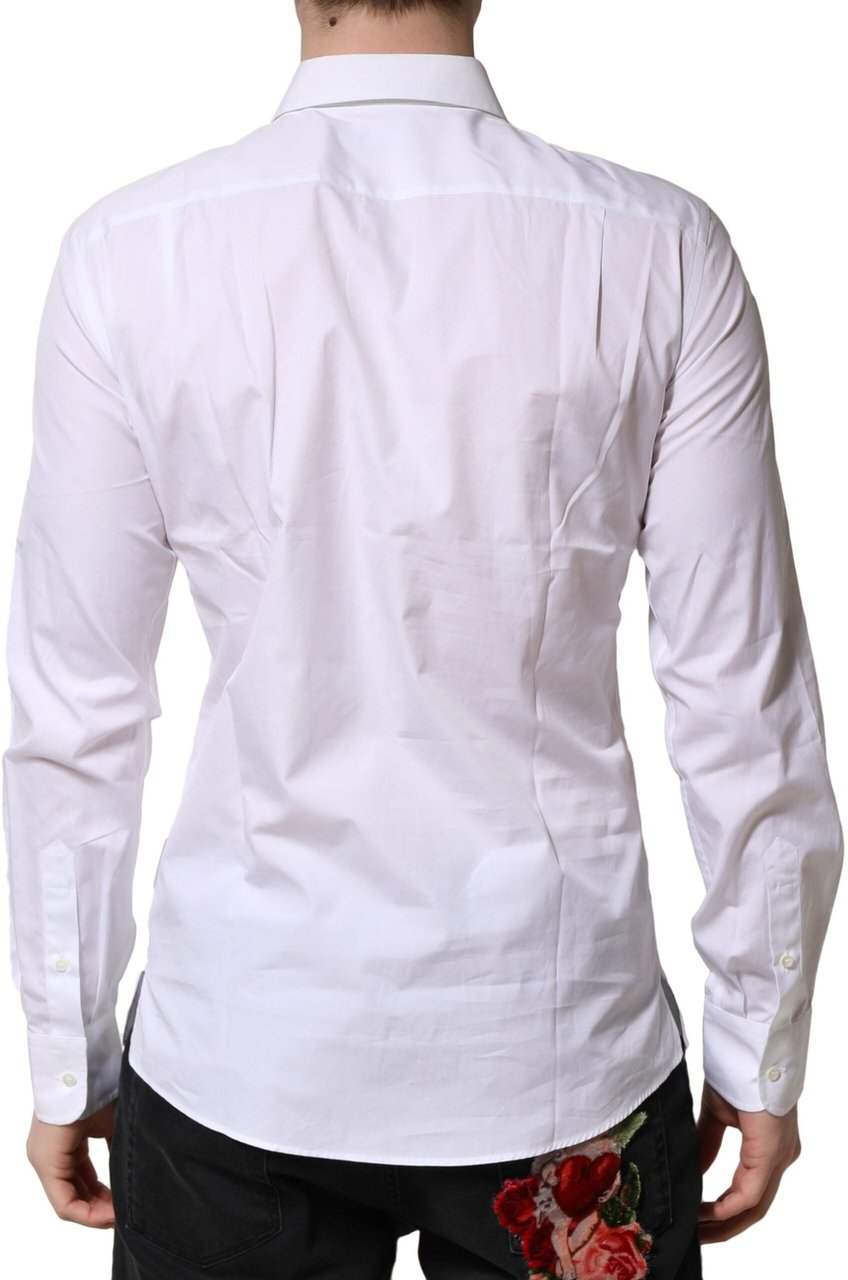 Dolce & Gabbana White Poplin Cotton Formal Men Dress Shirt Wit