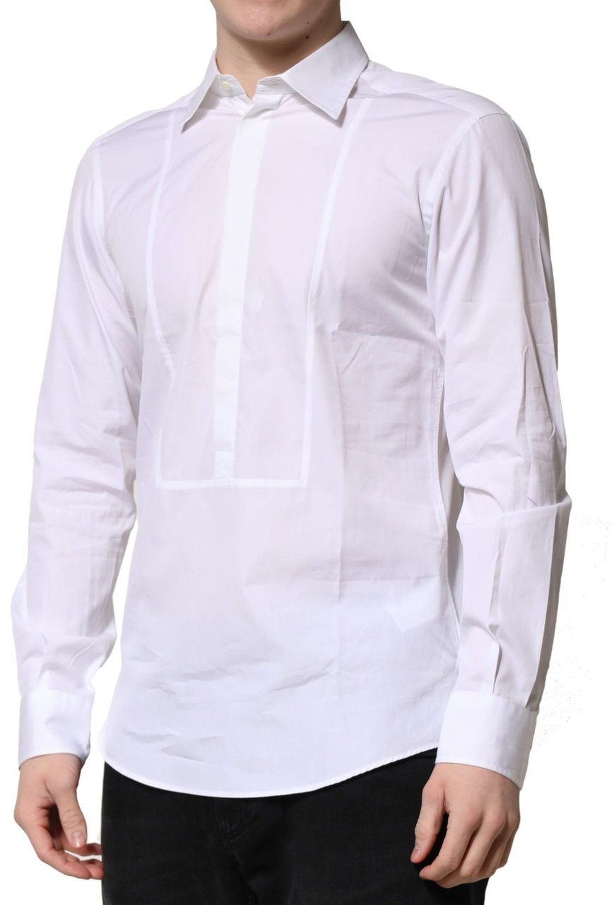 Dolce & Gabbana White Poplin Cotton Formal Men Dress Shirt Wit