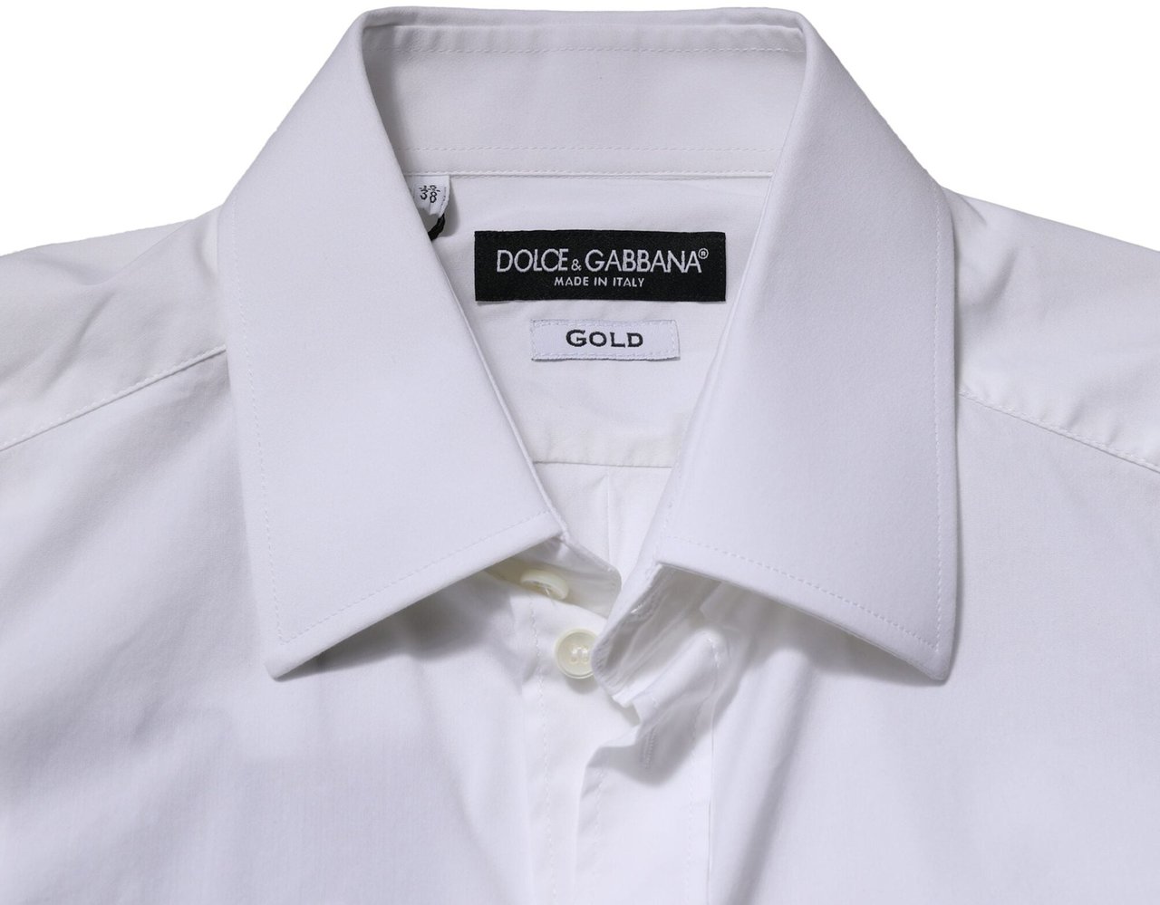 Dolce & Gabbana White GOLD Long Sleeves Men Dress Formal Shirt Wit