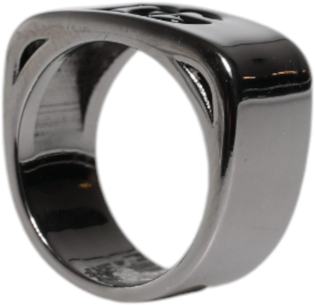 Dolce & Gabbana Silver Tone Brass Anello DG Logo Ring Divers