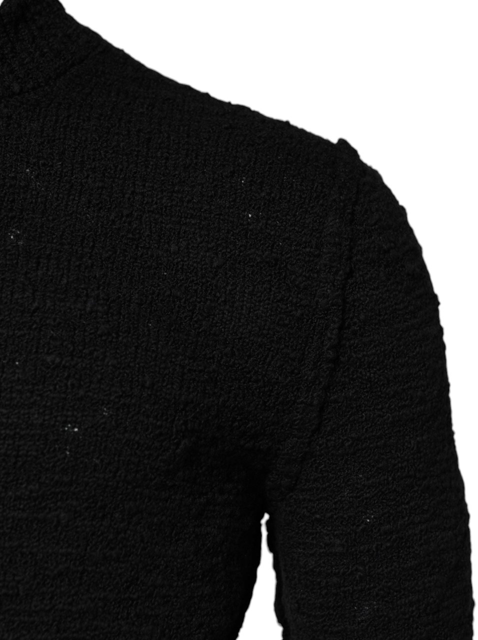 Dolce & Gabbana Black Wool Knit Crew Neck Pullover Sweater Zwart