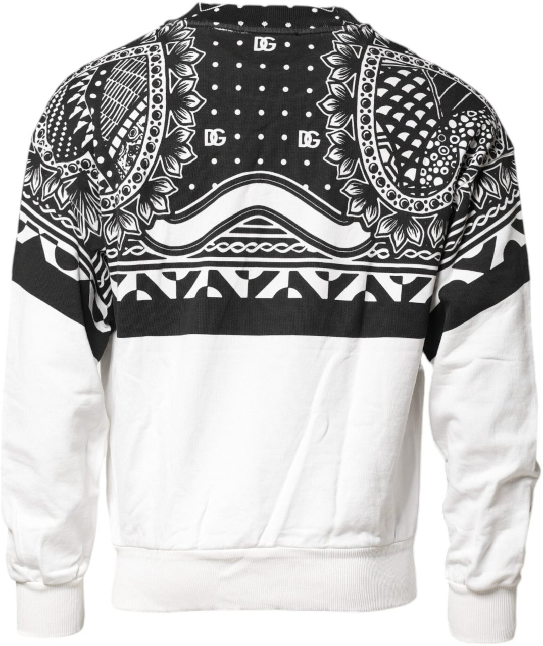 Dolce & Gabbana Black White Bandana Cotton Men Sweatshirt Sweater Divers