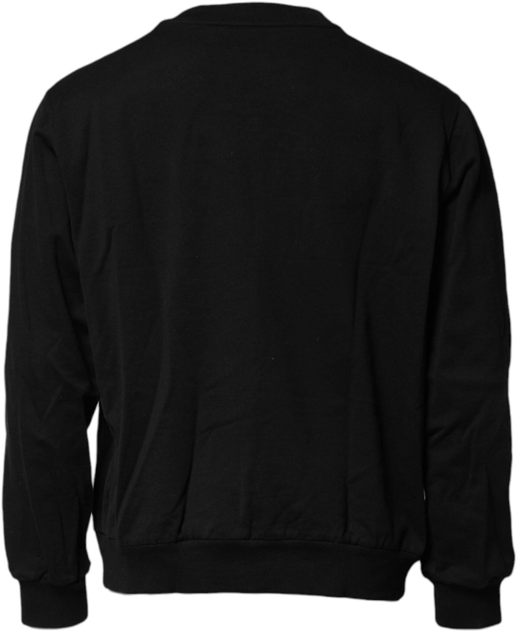 Dolce & Gabbana Black Logo Embroidery Sweatshirt Sweater Zwart