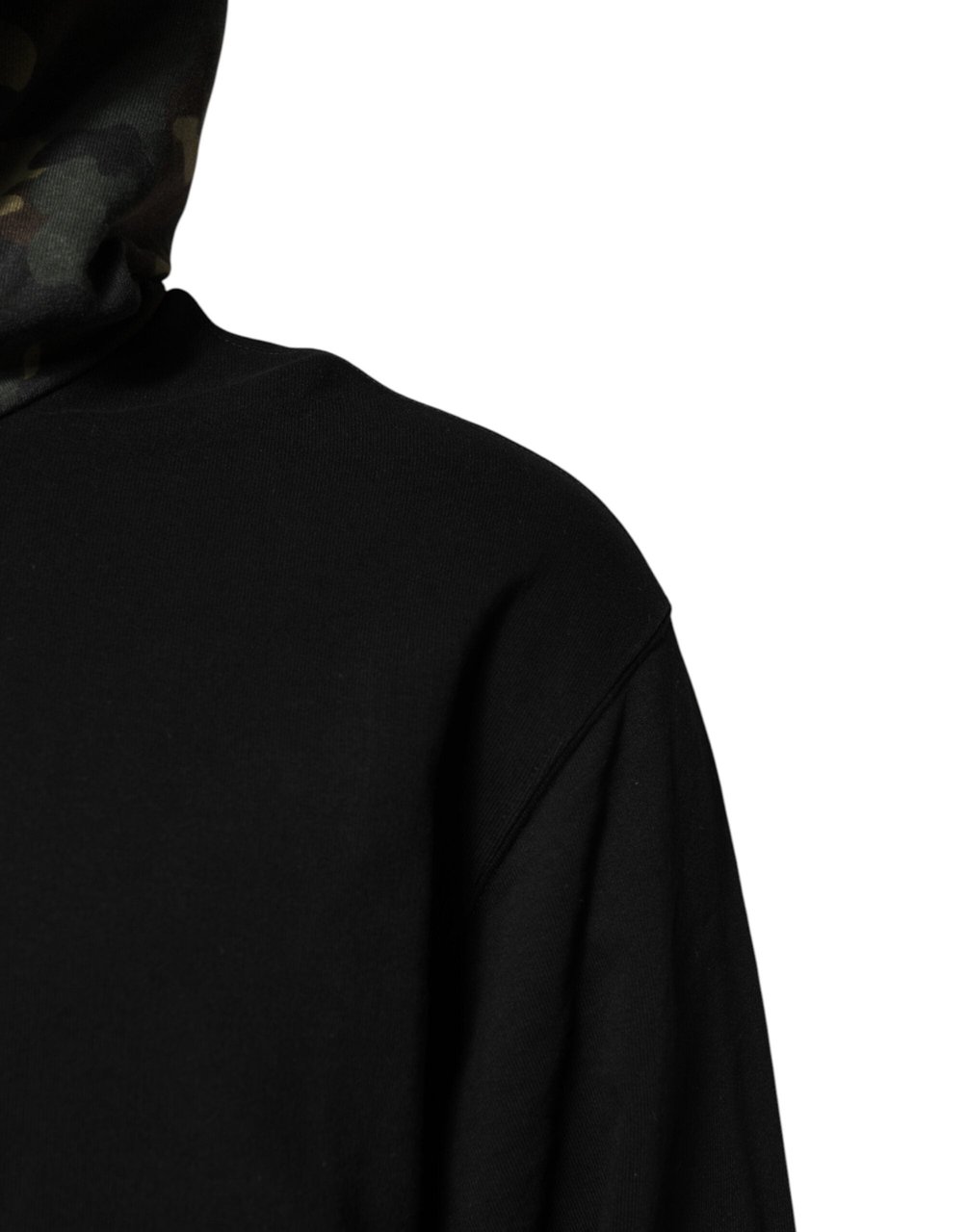 Dolce & Gabbana Black Camouflage Hooded Sweatshirt Sweater Zwart