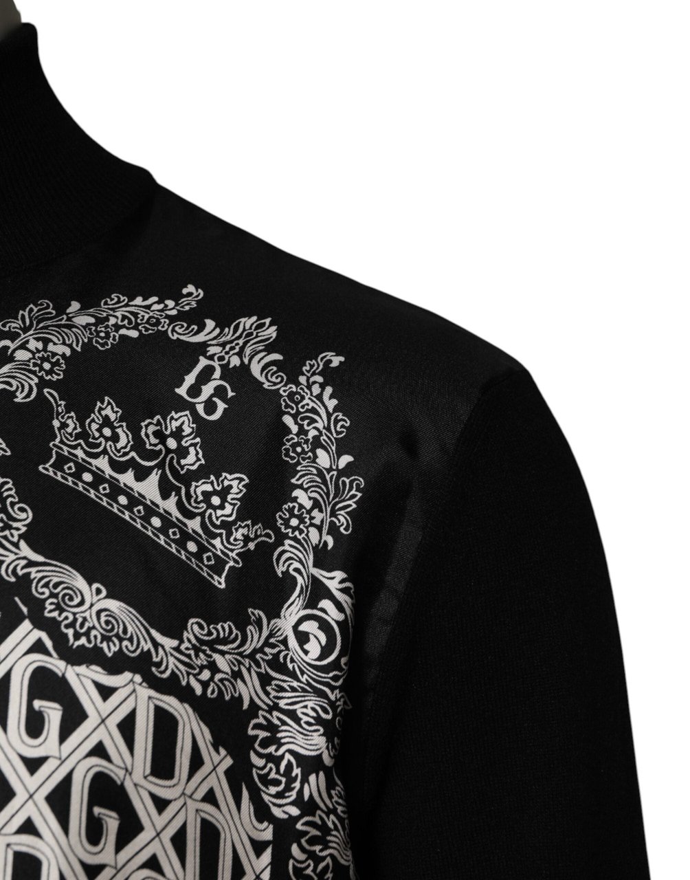 Dolce & Gabbana Black White Bandana Print Full Zip Sweater Divers