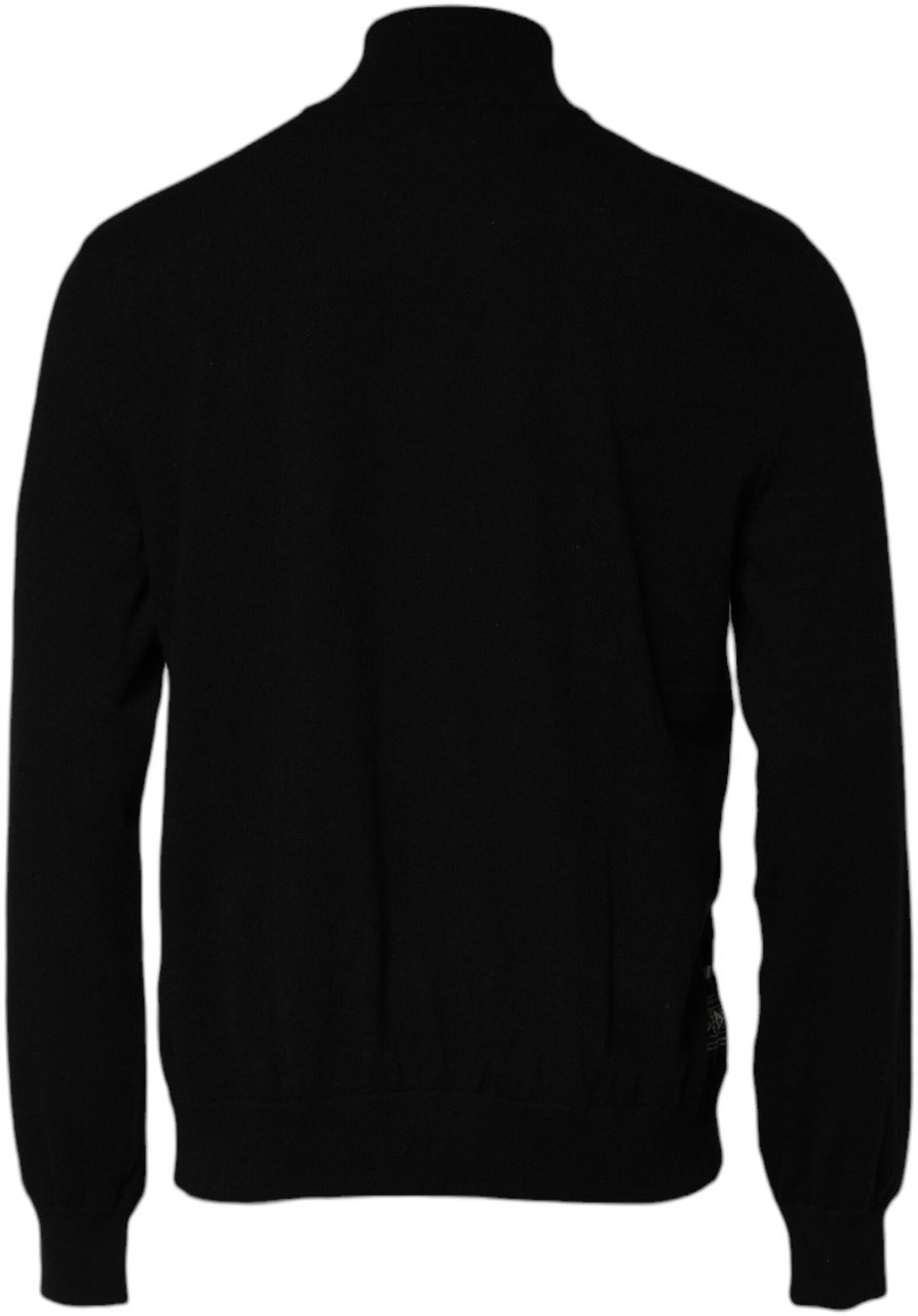 Dolce & Gabbana Black White Bandana Print Full Zip Sweater Divers