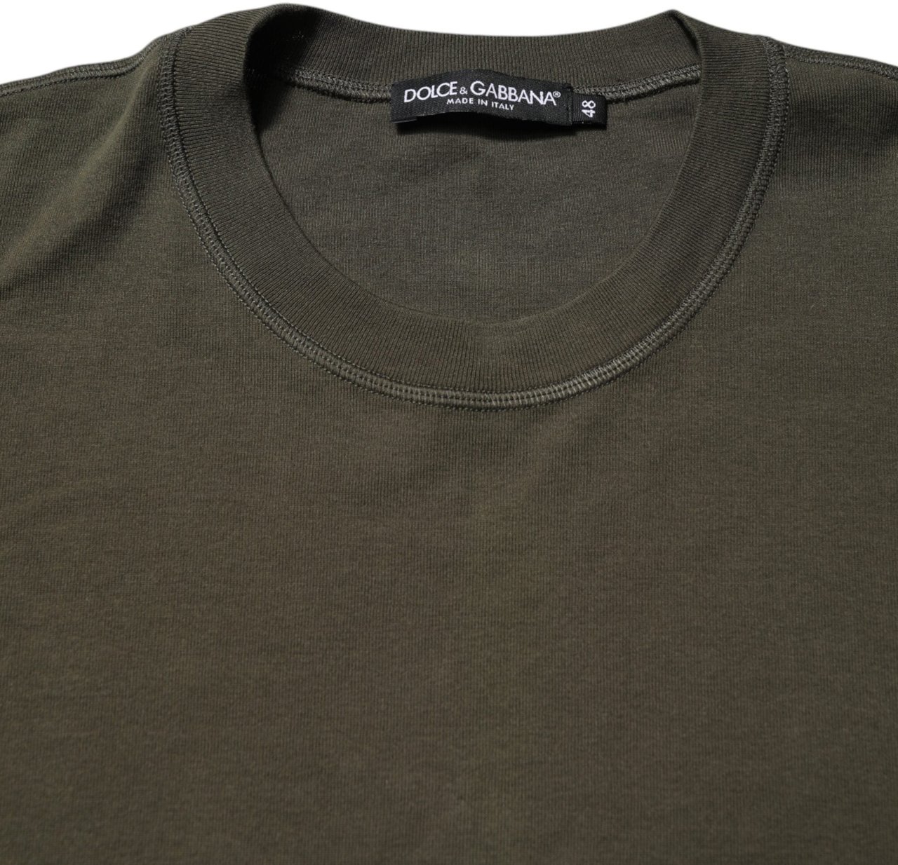 Dolce & Gabbana Dark Green Long Sleeves Crew Neck T-shirt Donkergroen