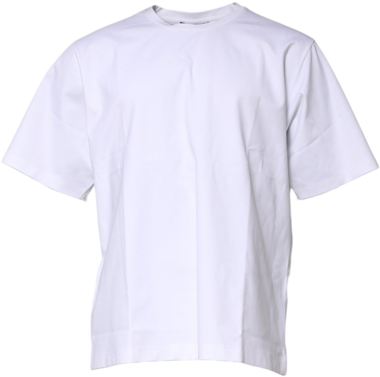 Dolce & Gabbana White Cotton Short Sleeves Crew Neck T-shirt Wit