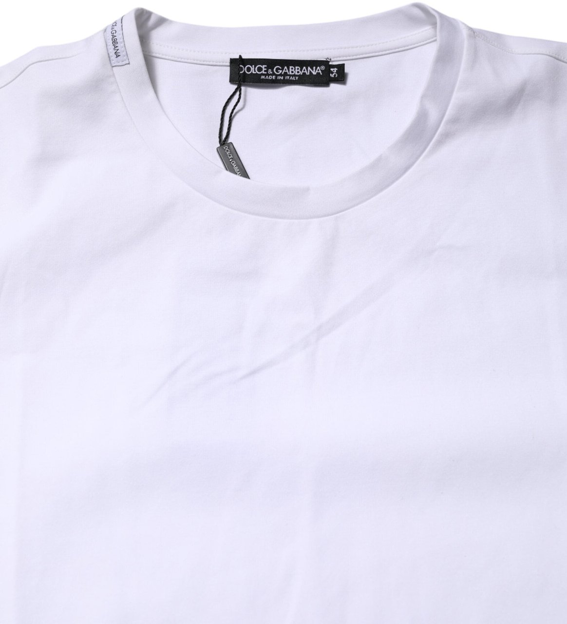 Dolce & Gabbana White Cotton Short Sleeves Crew Neck T-shirt Wit