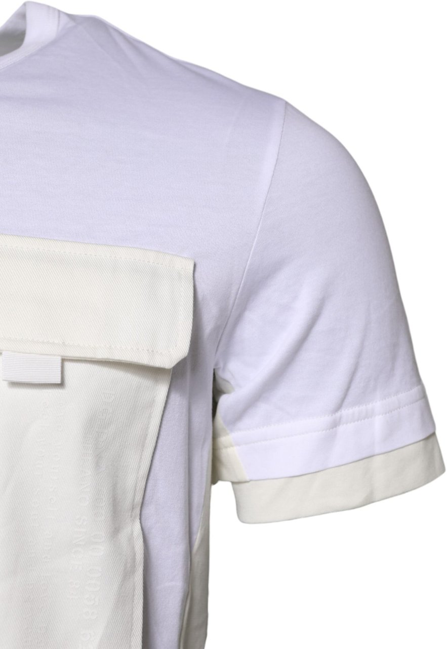 Dolce & Gabbana White Cotton Pocket Short Sleeves T-shirt Wit