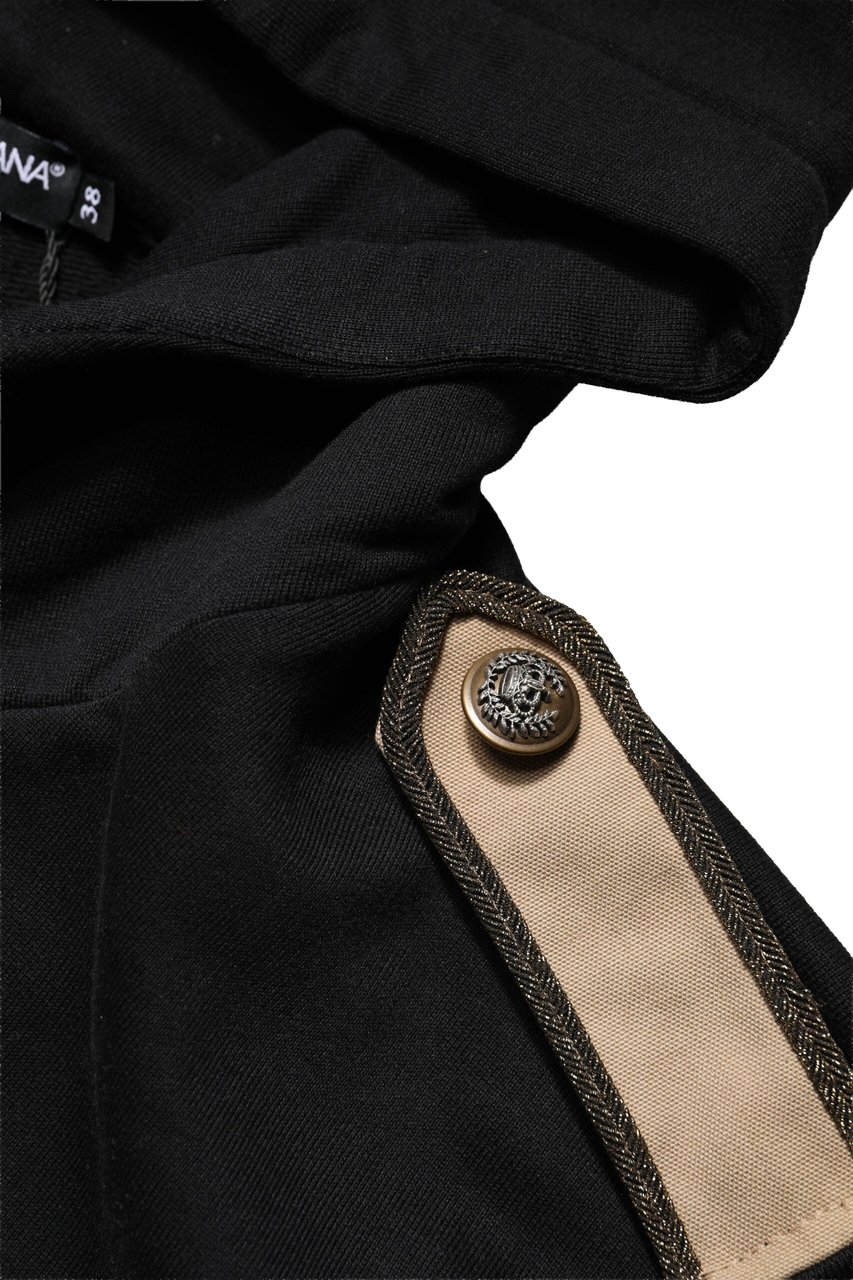 Dolce & Gabbana Black Logo Hooded Full Zip Sweatshirt Jacket Zwart