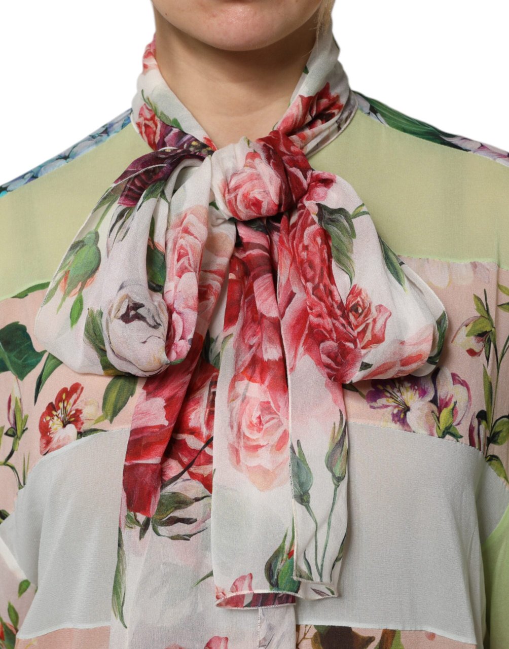 Dolce & Gabbana Multicolor Floral Patchwork Long Sleeves Top Divers