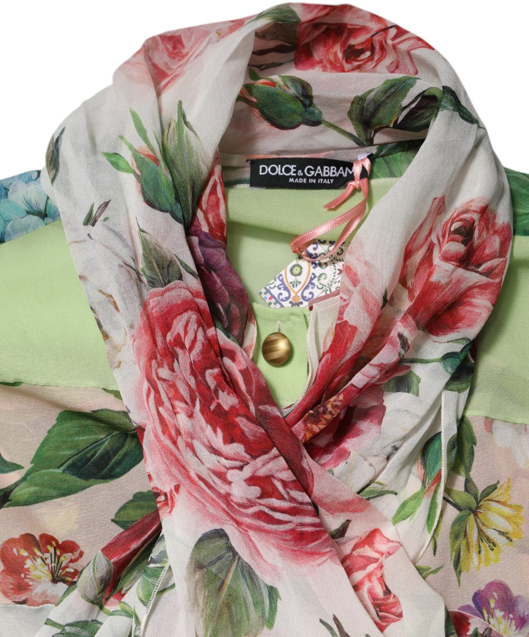 Dolce & Gabbana Multicolor Floral Patchwork Long Sleeves Top Divers