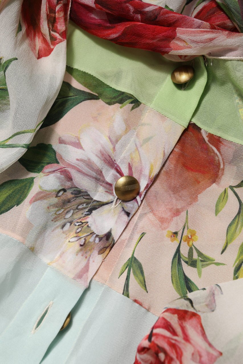 Dolce & Gabbana Multicolor Floral Patchwork Long Sleeves Top Divers