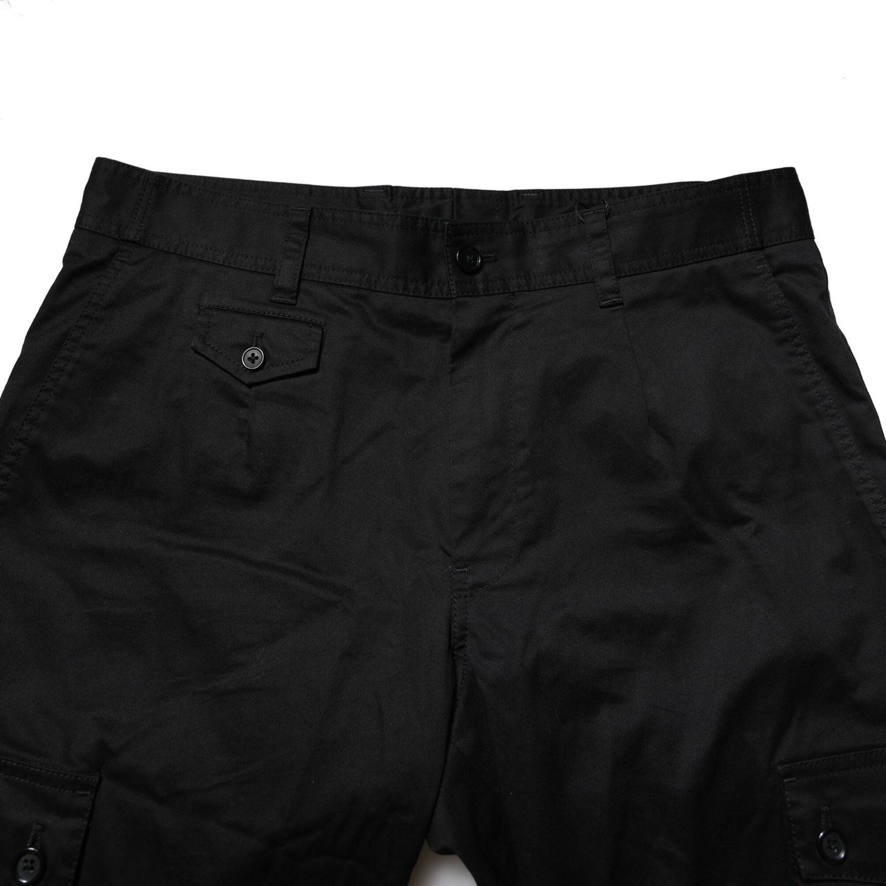 Dolce & Gabbana Black Cotton Dress Slim Formal Pants Zwart