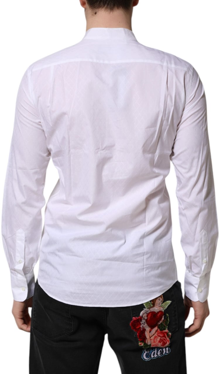 Dolce & Gabbana White Cotton Slim Long Sleeves Formal Shirt Wit