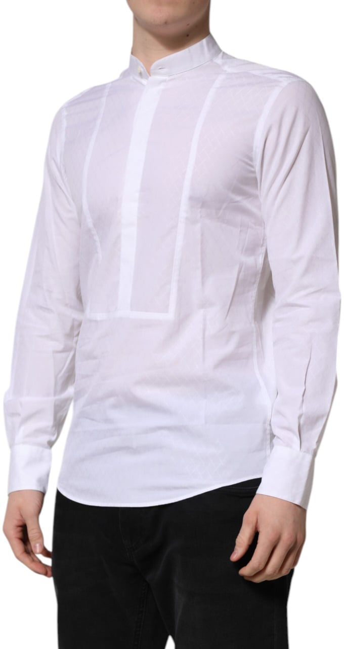 Dolce & Gabbana White Cotton Slim Long Sleeves Formal Shirt Wit