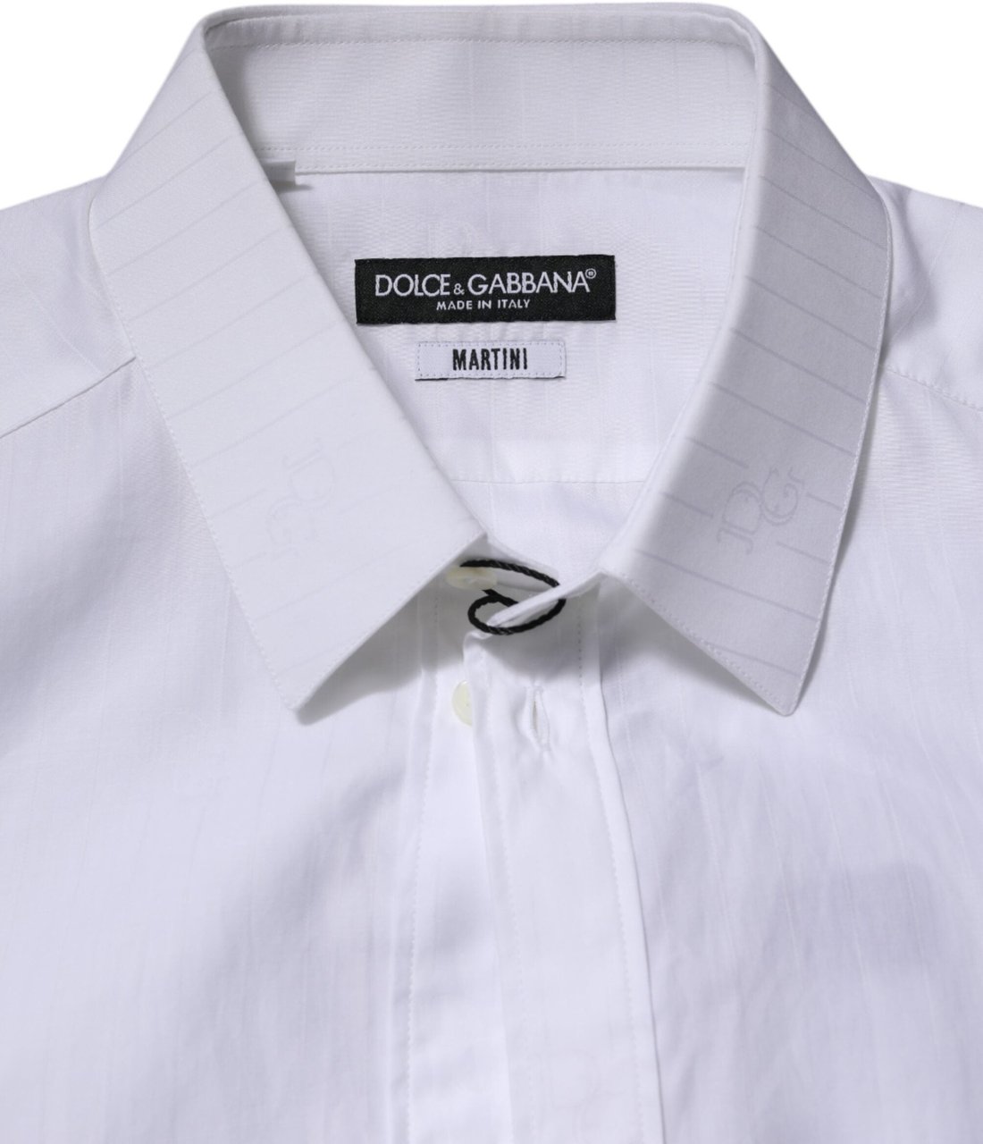 Dolce & Gabbana White Cotton MARTINI Long Sleeve Formal Shirt Wit