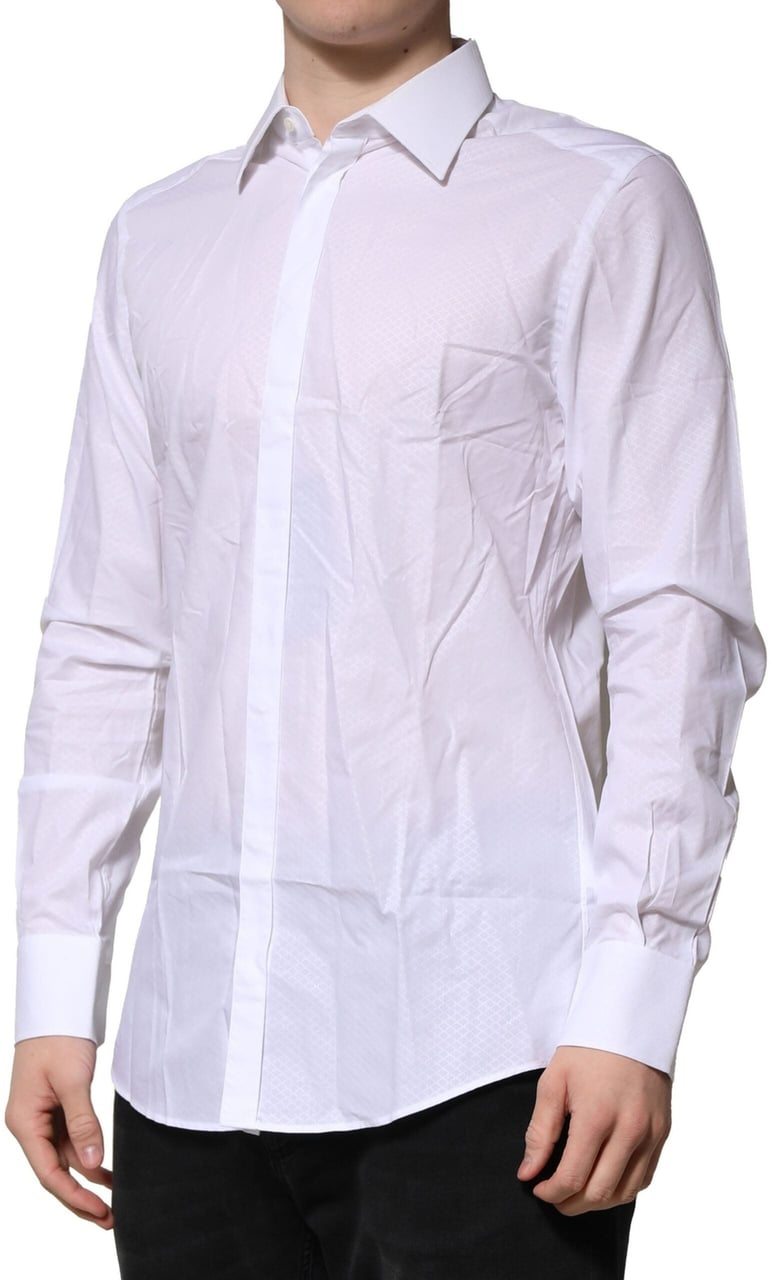Dolce & Gabbana White MARTINI Long Sleeve Dress Formal Shirt Wit