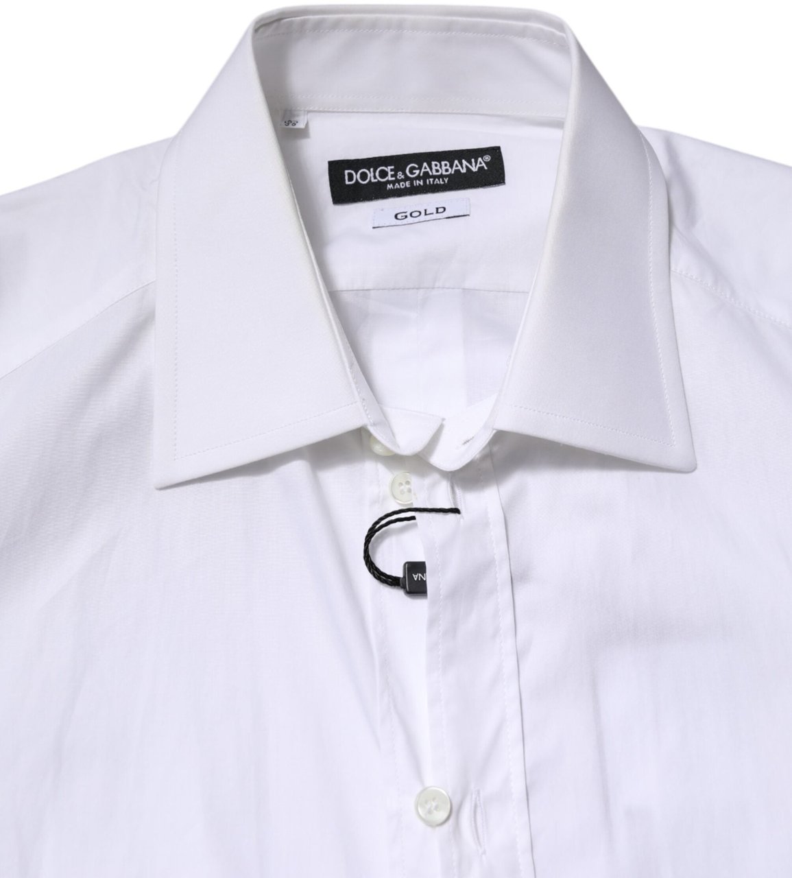 Dolce & Gabbana White GOLD Long Sleeves Dress Formal Shirt Wit