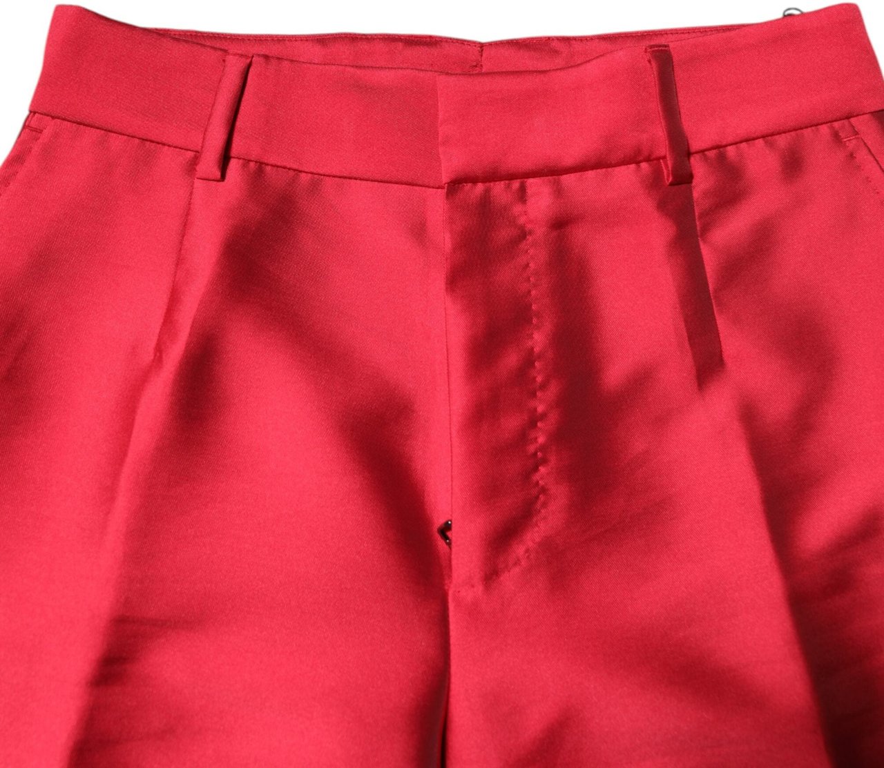 Dolce & Gabbana Red Polyester Cropped Dress Pants Rood