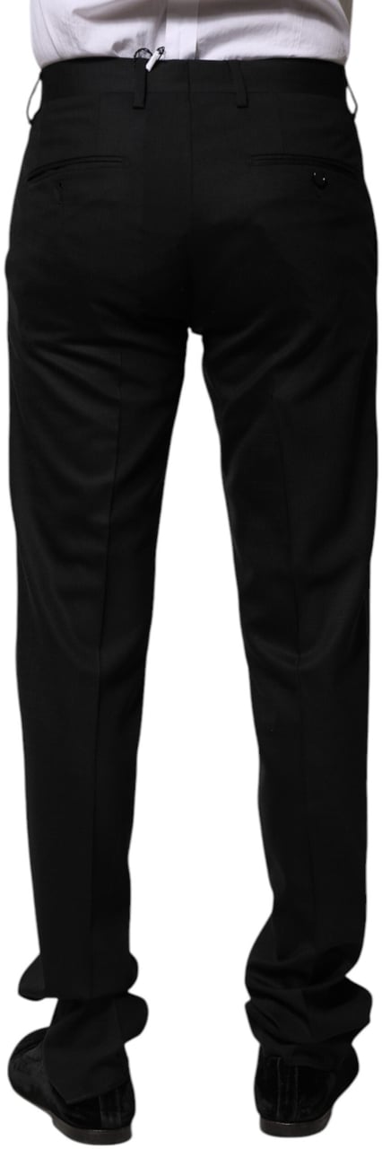 Dolce & Gabbana Black Wool Formal Dress Pants Zwart