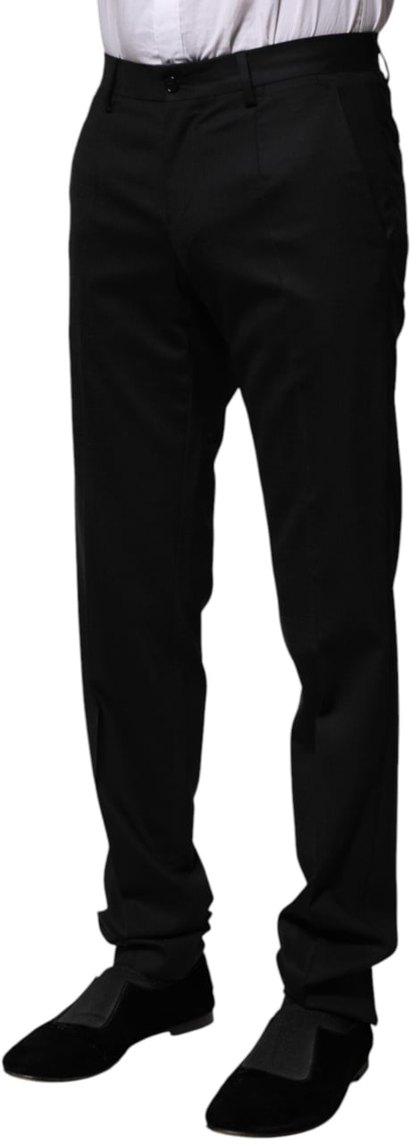 Dolce & Gabbana Black Wool Formal Dress Pants Zwart