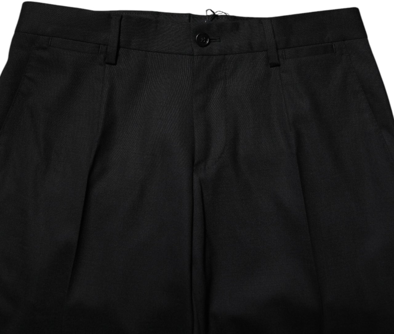 Dolce & Gabbana Black Wool Formal Dress Pants Zwart