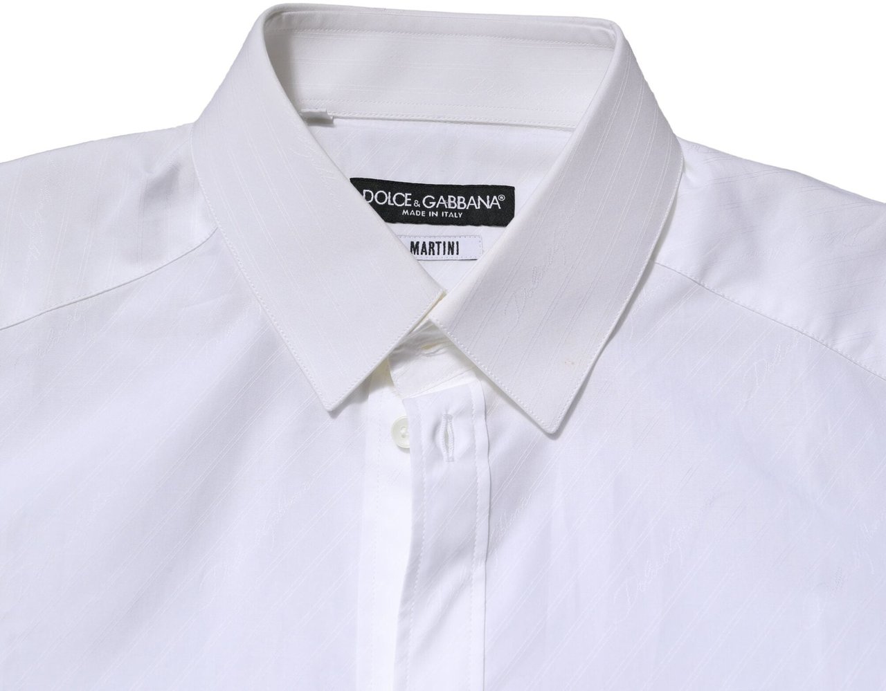 Dolce & Gabbana White MARTINI Long Sleeves Dress Formal Shirt Wit