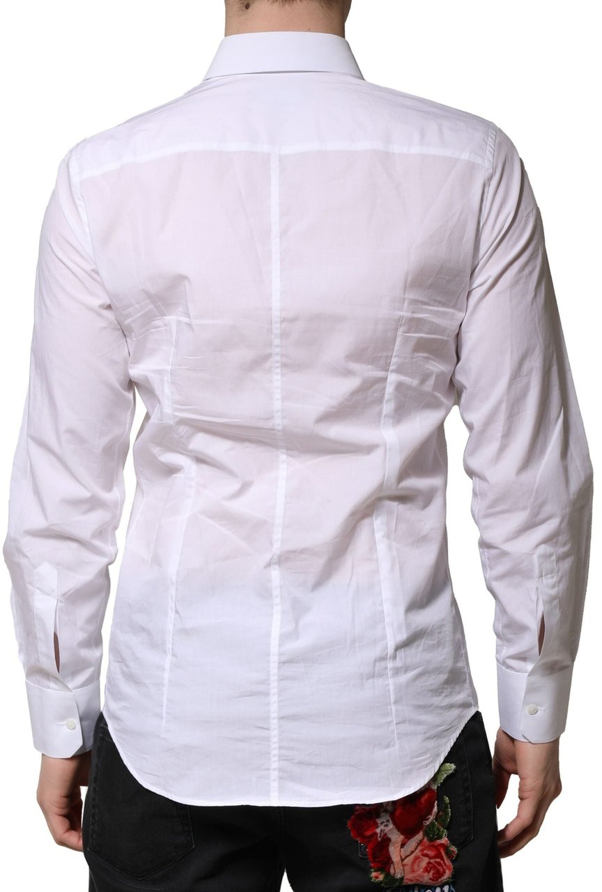 Dolce & Gabbana White MARTINI Long Sleeves Men Formal Shirt Wit