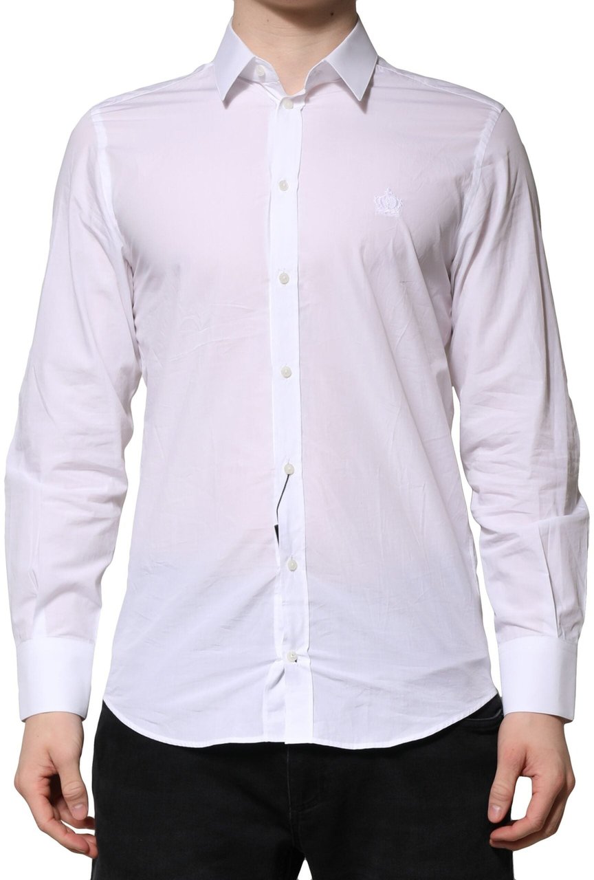 Dolce & Gabbana White MARTINI Long Sleeves Men Formal Shirt Wit