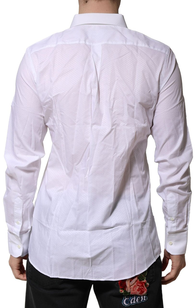Dolce & Gabbana White MARTINI Long Sleeves Men Formal Shirt Wit