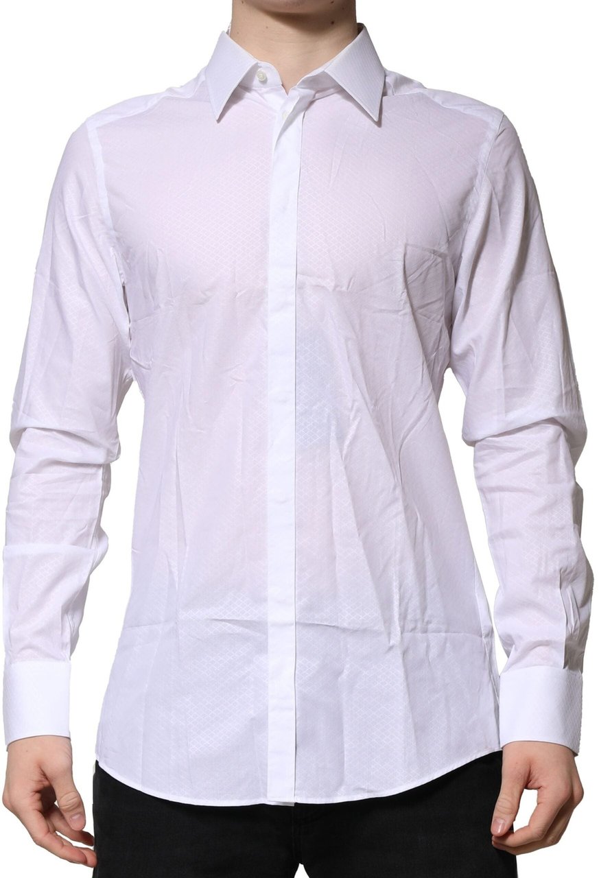 Dolce & Gabbana White MARTINI Long Sleeves Men Formal Shirt Wit