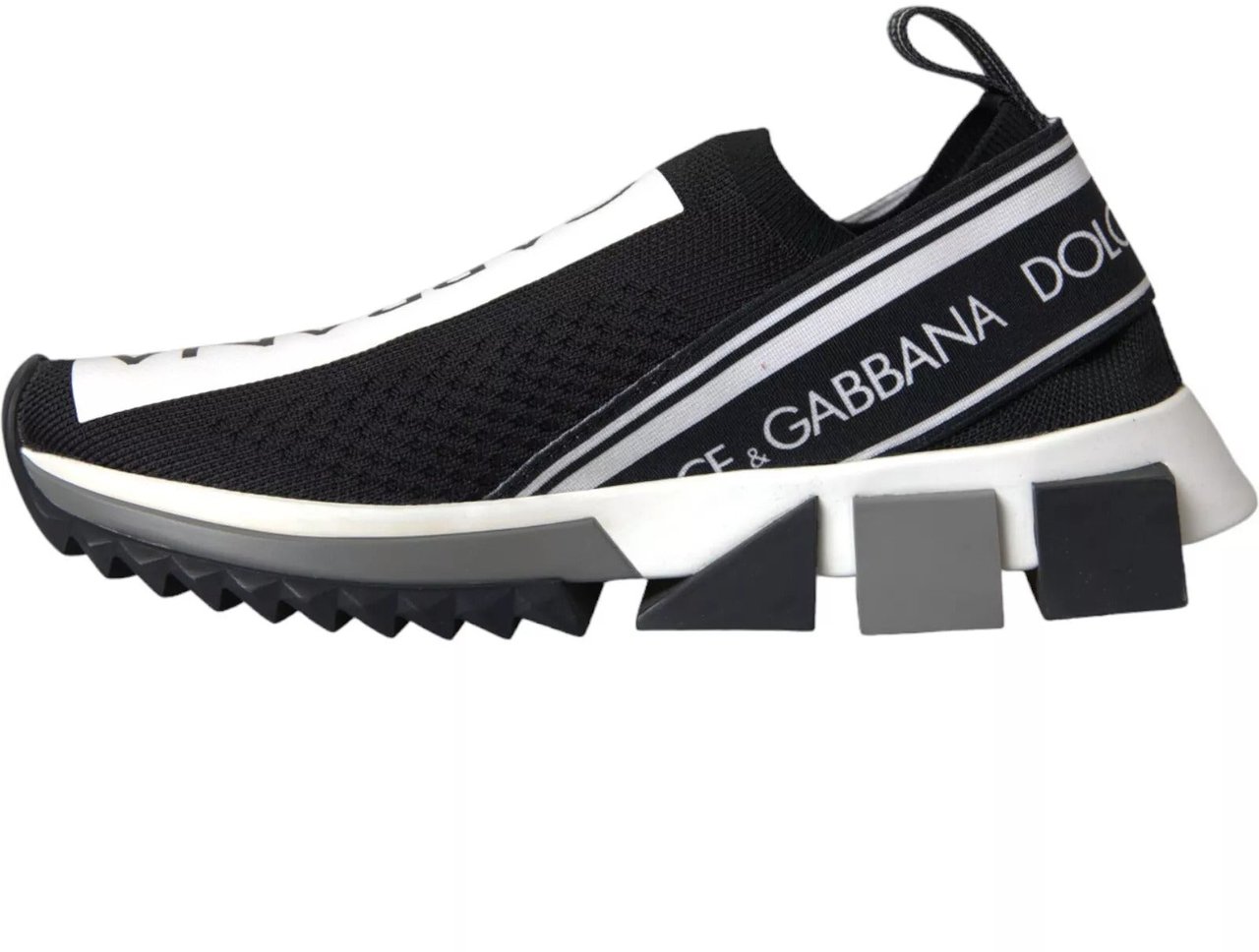 Dolce & Gabbana Black White Slip On Sorrento Sneakers Shoes Groen