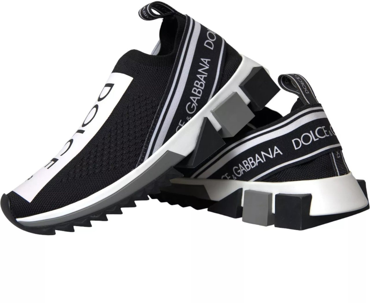 Dolce & Gabbana Black White Slip On Sorrento Sneakers Shoes Groen