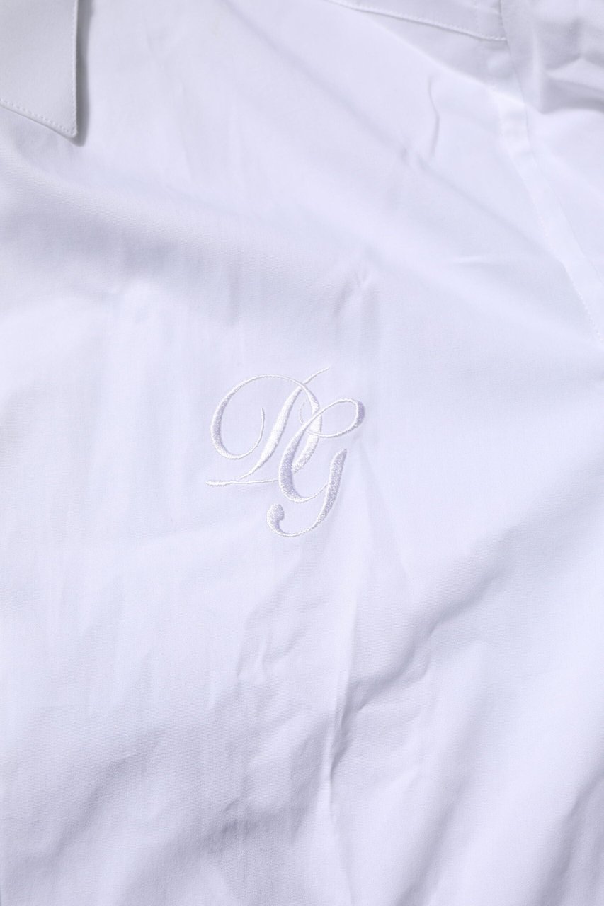 Dolce & Gabbana White Cotton GOLD Long Sleeves Formal Shirt Wit