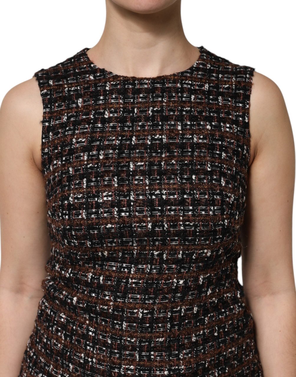 Dolce & Gabbana Multicolor Sleeveless Mini Tweed A-line Dress Divers