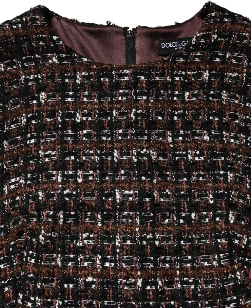 Dolce & Gabbana Multicolor Sleeveless Mini Tweed A-line Dress Divers