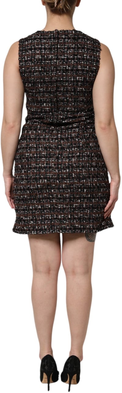 Dolce & Gabbana Multicolor Sleeveless Mini Tweed A-line Dress Divers