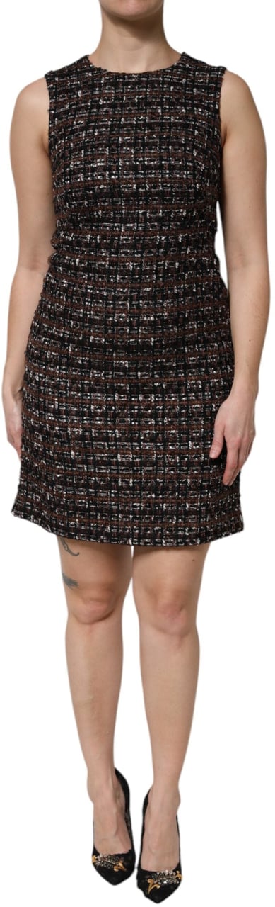 Dolce & Gabbana Multicolor Sleeveless Mini Tweed A-line Dress Divers