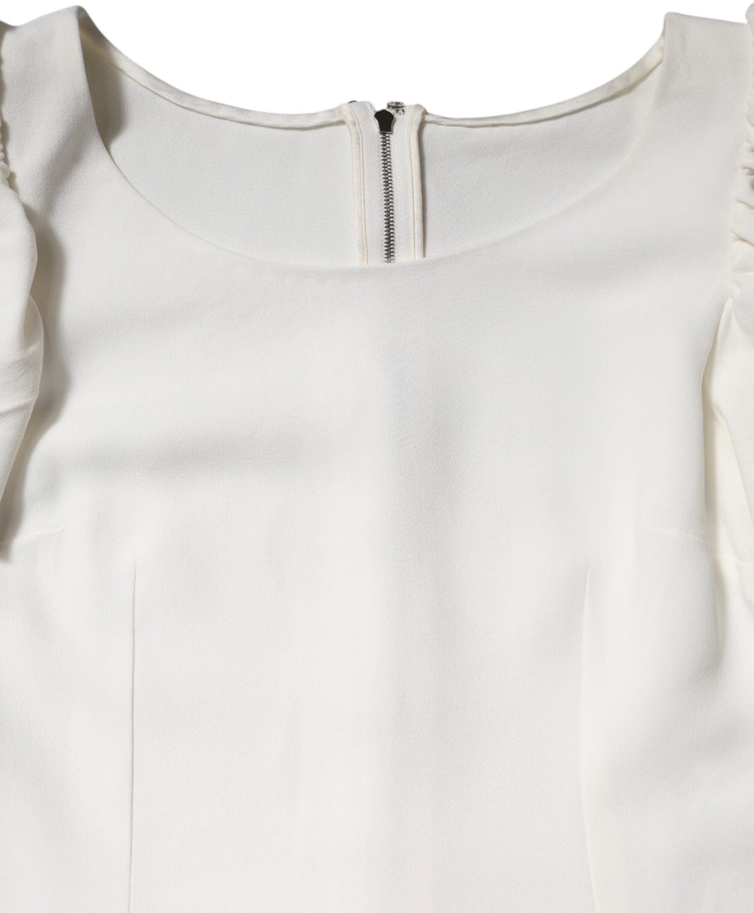 Dolce & Gabbana White Viscose Round Neck Short Sleeves Top Wit
