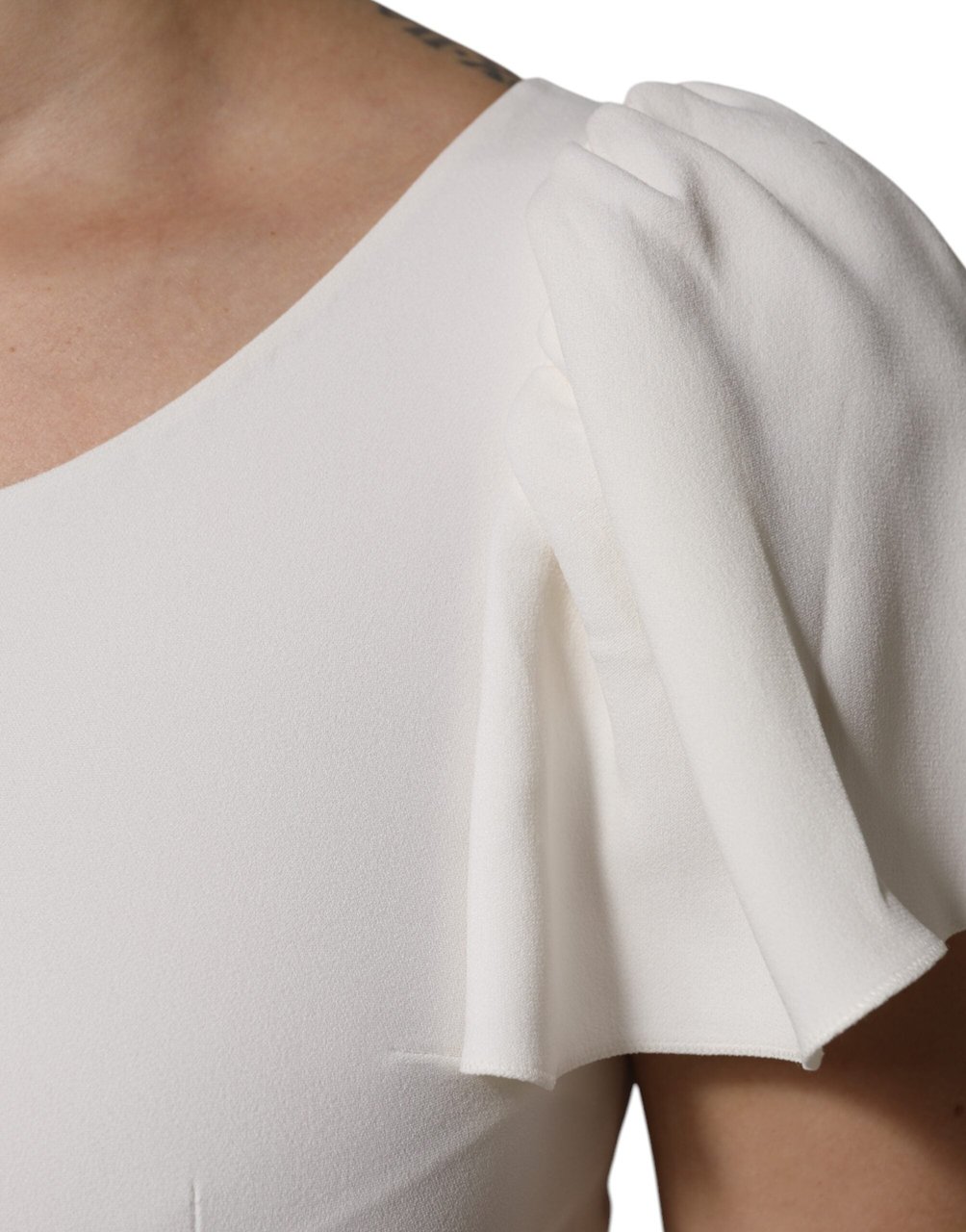 Dolce & Gabbana White Viscose Round Neck Short Sleeves Top Wit