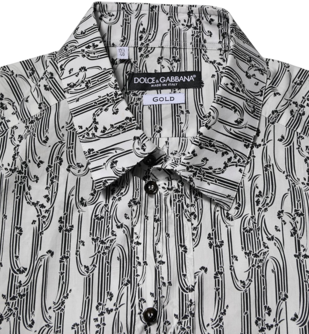 Dolce & Gabbana White Floral Print Casual Long Sleeves Shirt Wit