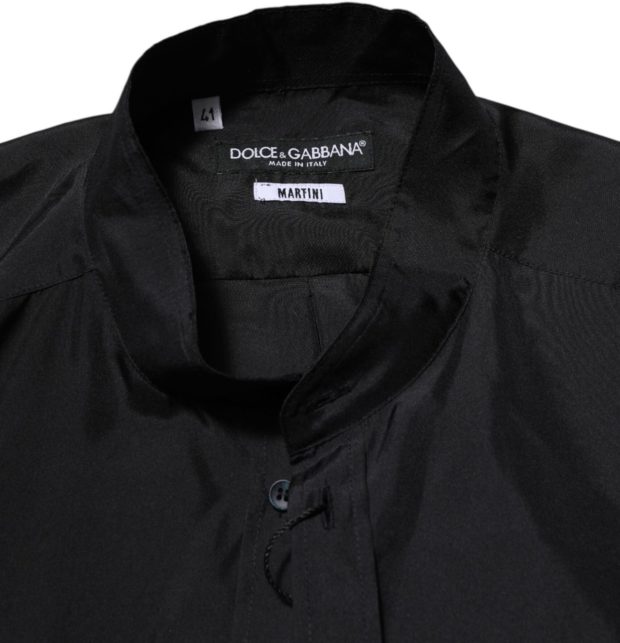 Dolce & Gabbana Dark Blue Silk MARTINI Men Formal Dress Shirt Blauw