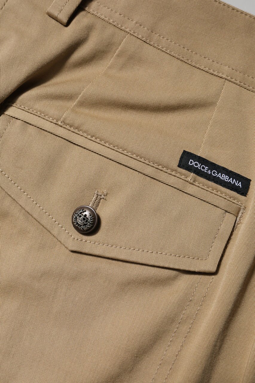 Dolce & Gabbana Brown Cotton Cargo Tapered Pants Bruin