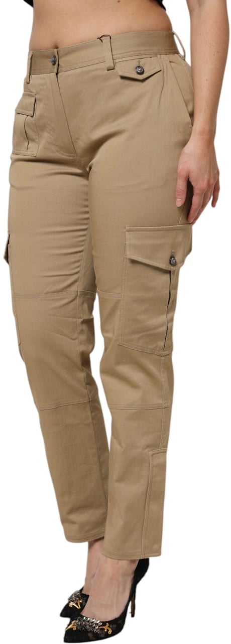Dolce & Gabbana Brown Cotton Cargo Tapered Pants Bruin