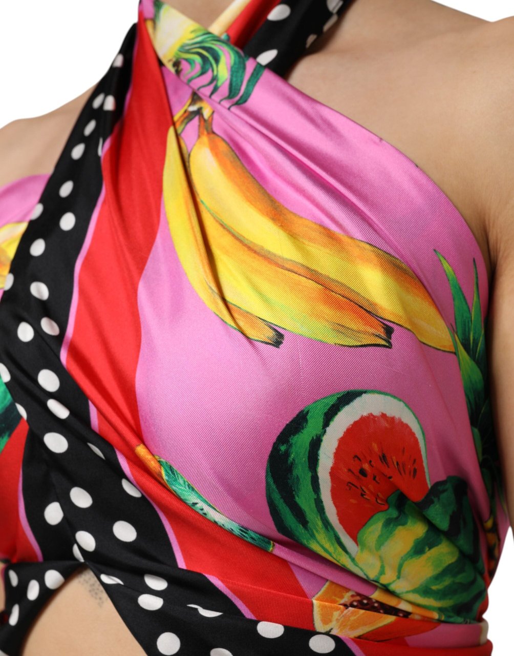 Dolce & Gabbana Multicolor Halter Party Evening Cropped Top Divers