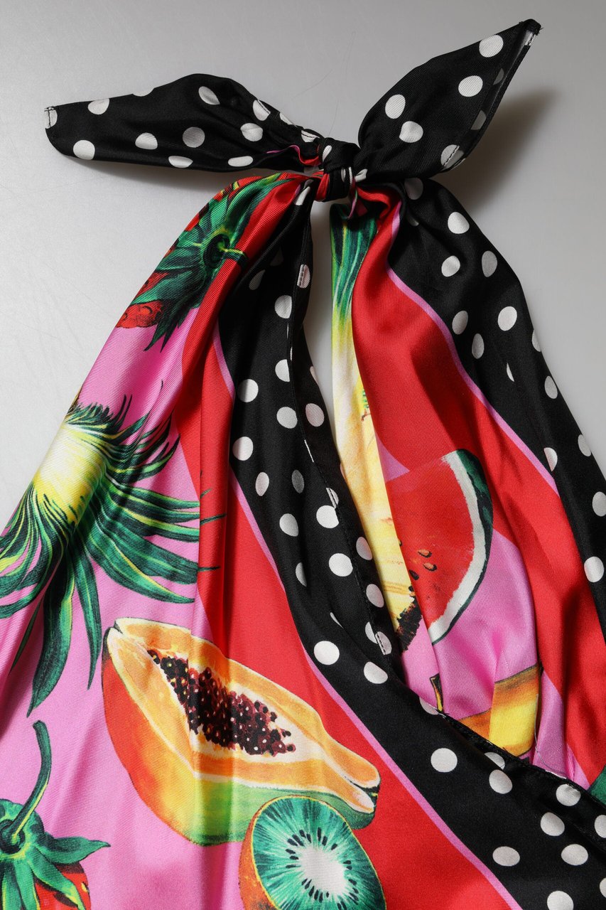 Dolce & Gabbana Multicolor Halter Party Evening Cropped Top Divers